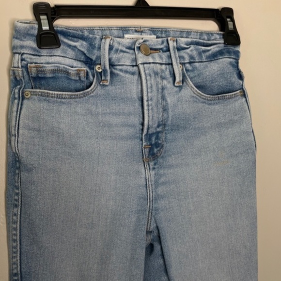 Good American Good Curve Skinny Crop Denim Jeans 00 / 24 Light Wash - Picture 4 of 7